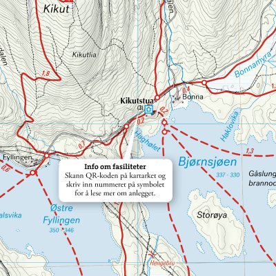 Løypekart Nordmarka nord 1:20 000