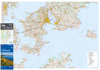 Bil- og turistkort Danmark 1:350 000