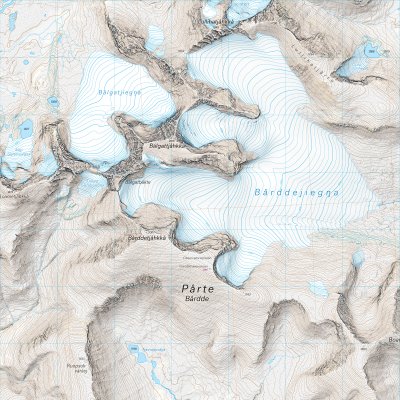 Högalpin karta Pårte & Njoatsosvágge 1:25.000