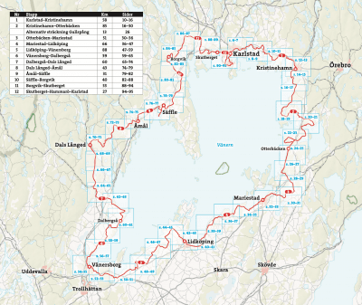 Cykelatlas Vänerleden 1:50.000